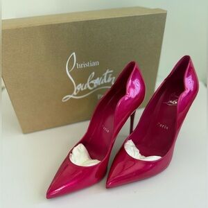 BNWT Christian Louboutin Hot Chick 100 Hot Pink Patent Heels 37.5 7